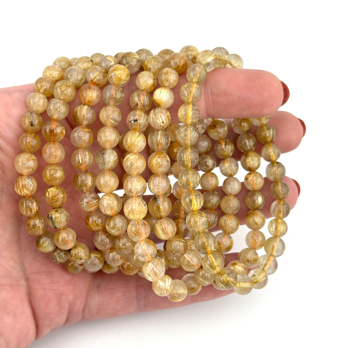 Gold Rutile 7mm Bracelet