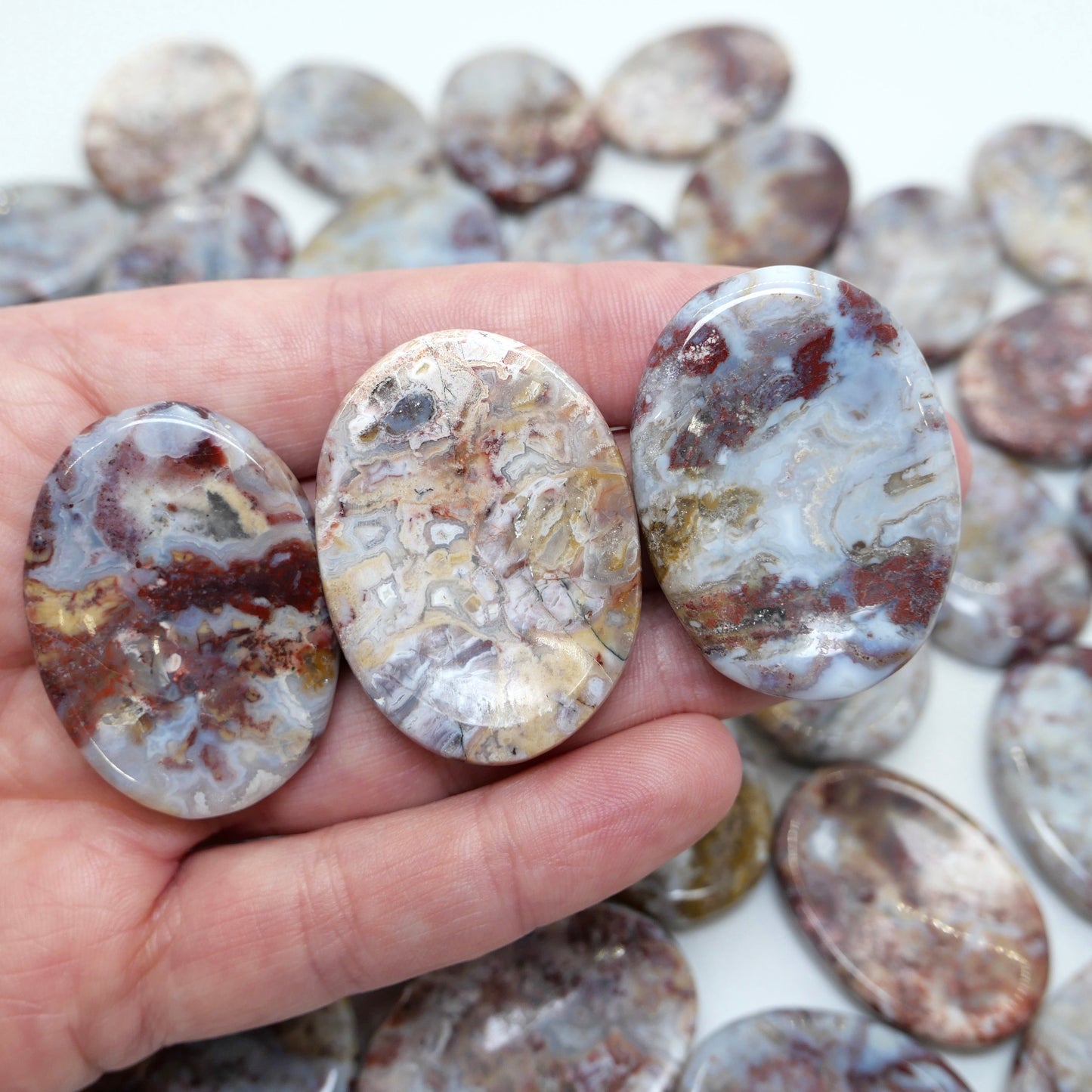 Red Moss Agate Worry Stone