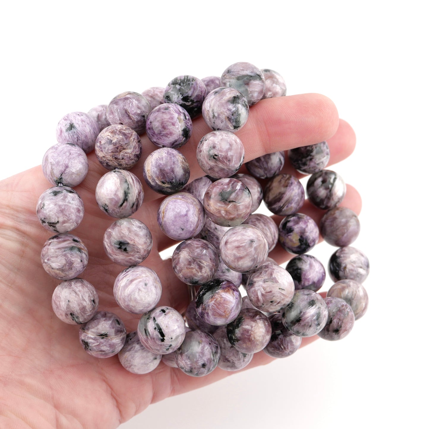 Pink Charoite 14mm Bracelet