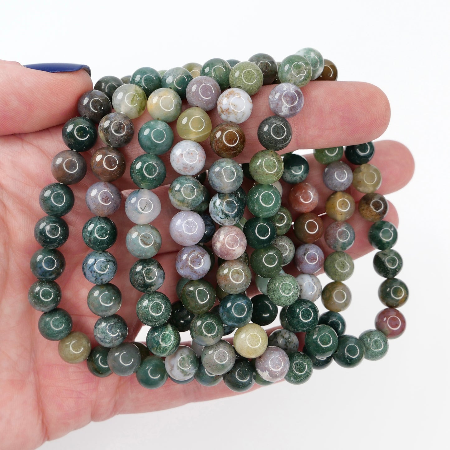 Colorful Moss Agate 8mm Bracelet