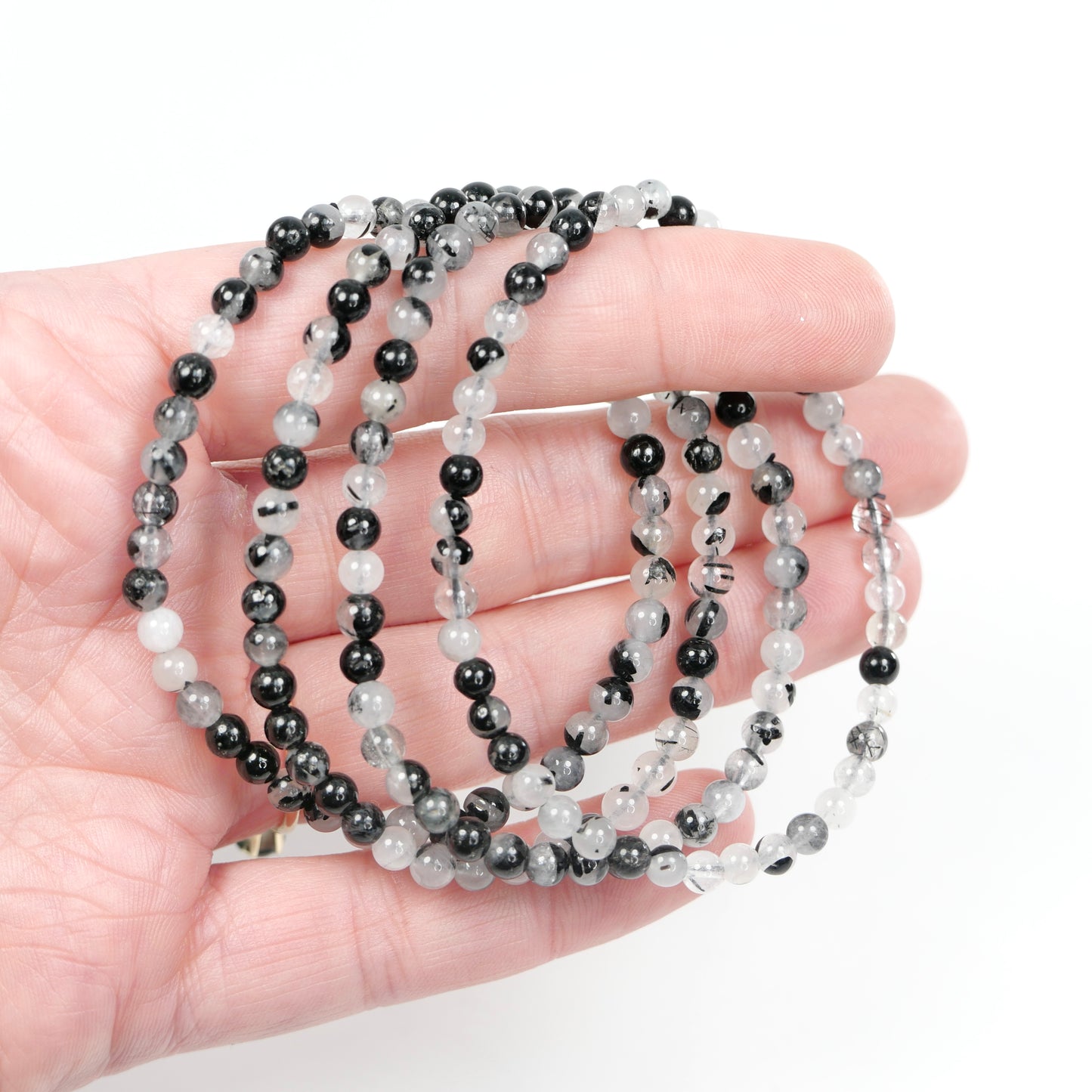 Tourmaline in Quartz 4mm Bracelet