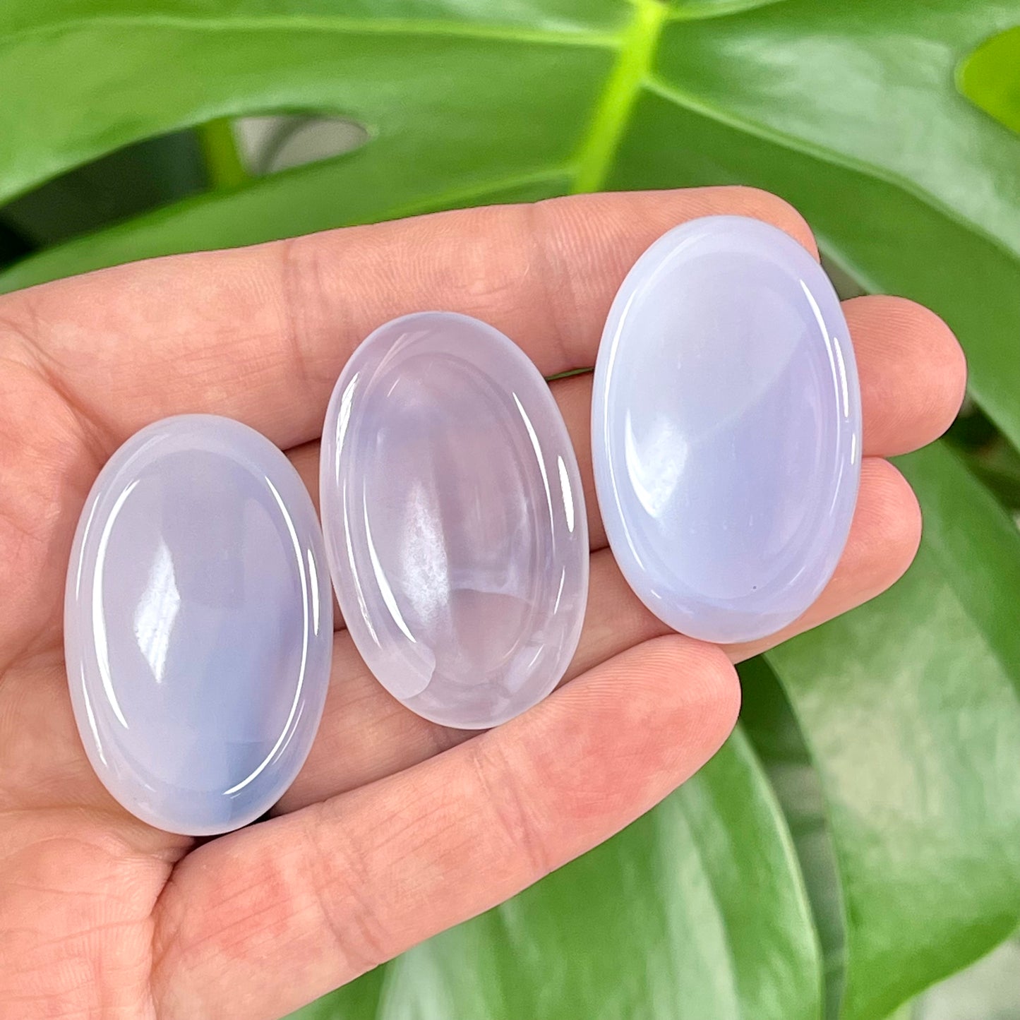 Blue Chalcedony Worry Stone