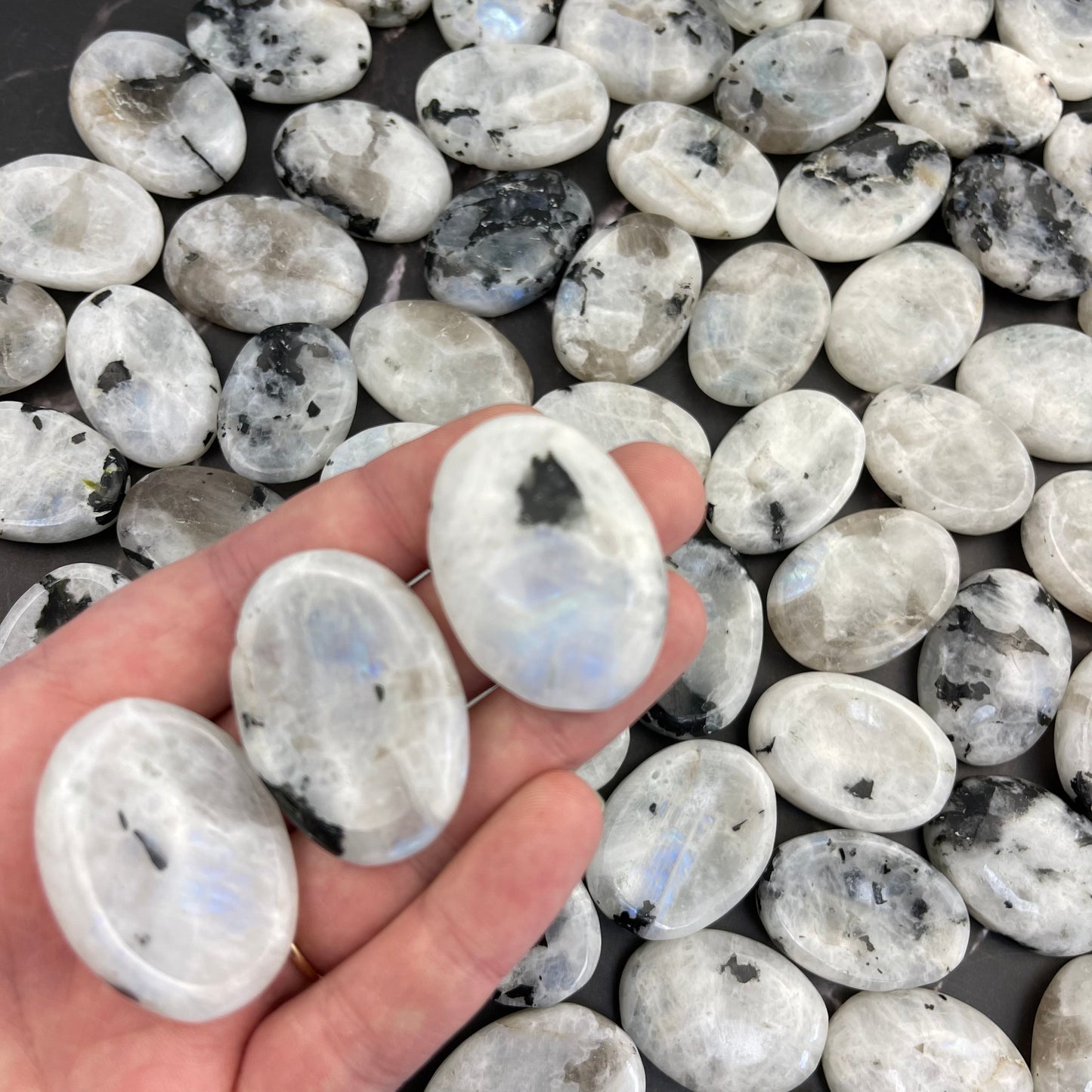 Rainbow Moonstone Worry Stone