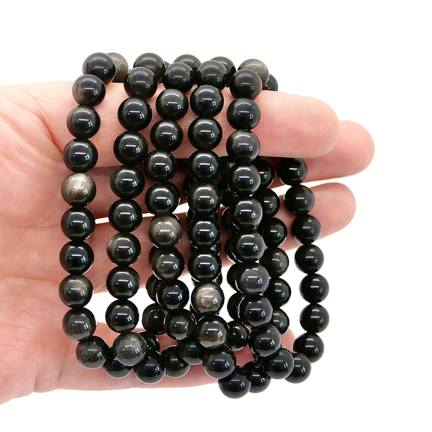 Silver Sheen Obsidian 8mm Bracelet