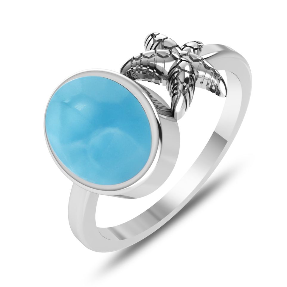 Larimar Starfish Ring