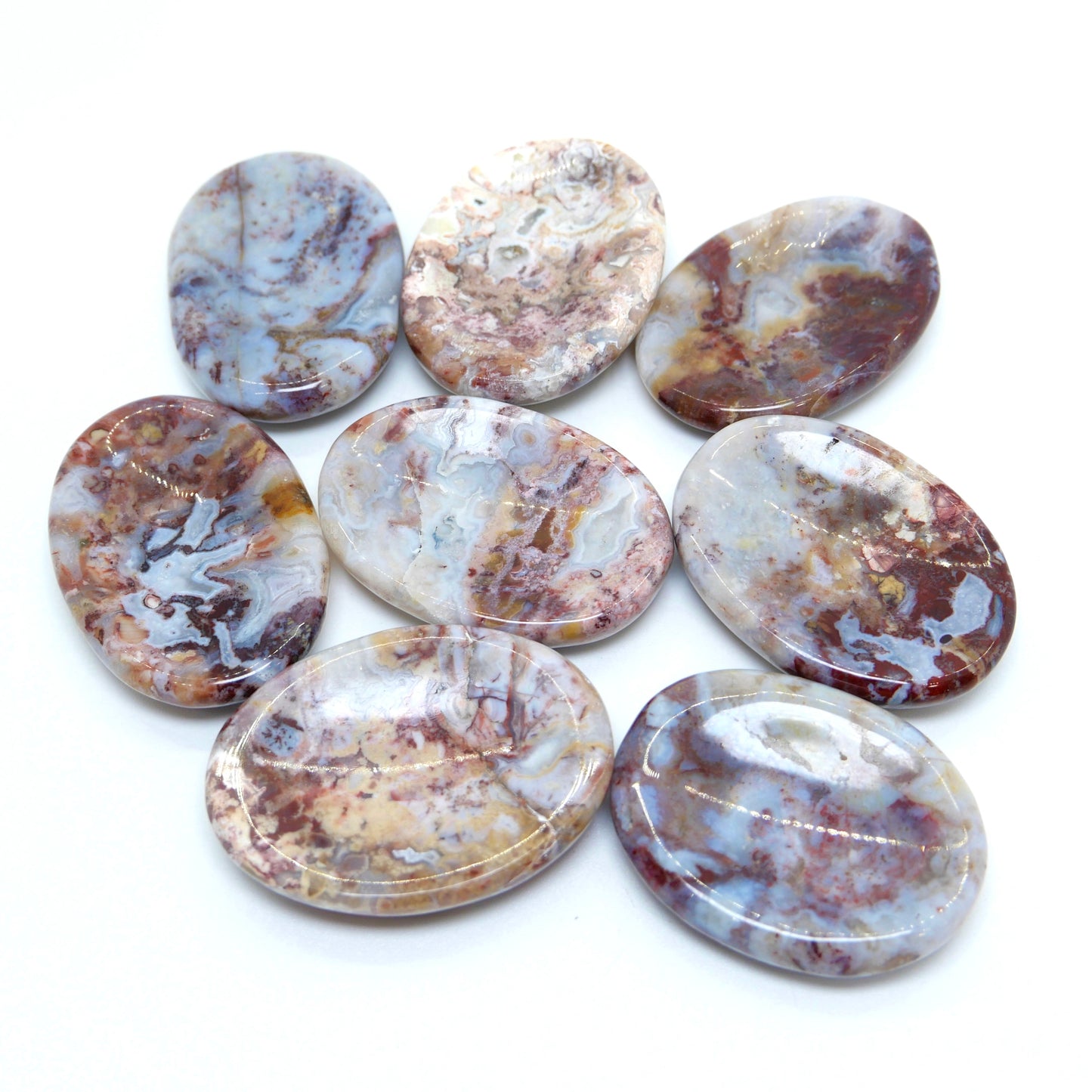 Red Moss Agate Worry Stone