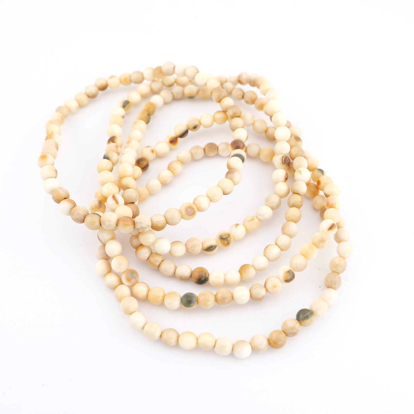 Mammoth Ivory with Vivianite 4mm Bracelet