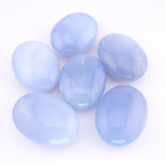 Blue Chalcedony Palm Stone