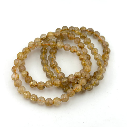 Gold Rutile 7mm Bracelet