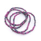 Ruby and Sapphire 4mm Faceted Bracelet