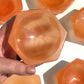 Orange Selenite Hexagon Bowl