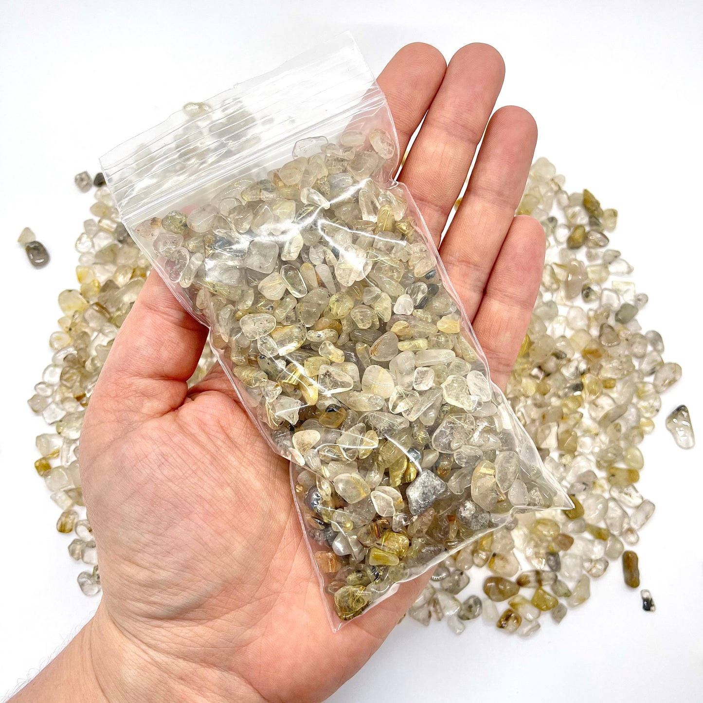 Rutilated Quartz Chips