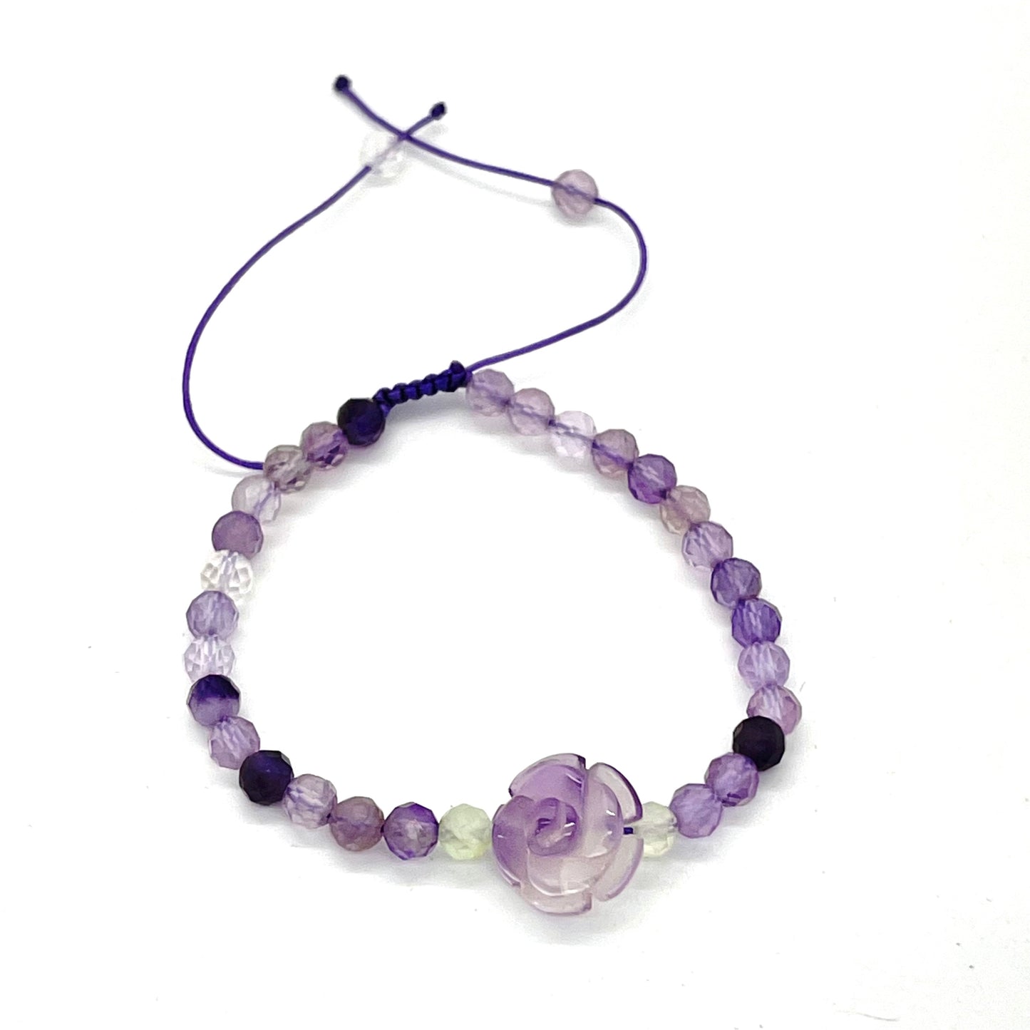 Amethyst Flower Adjustable Bracelet