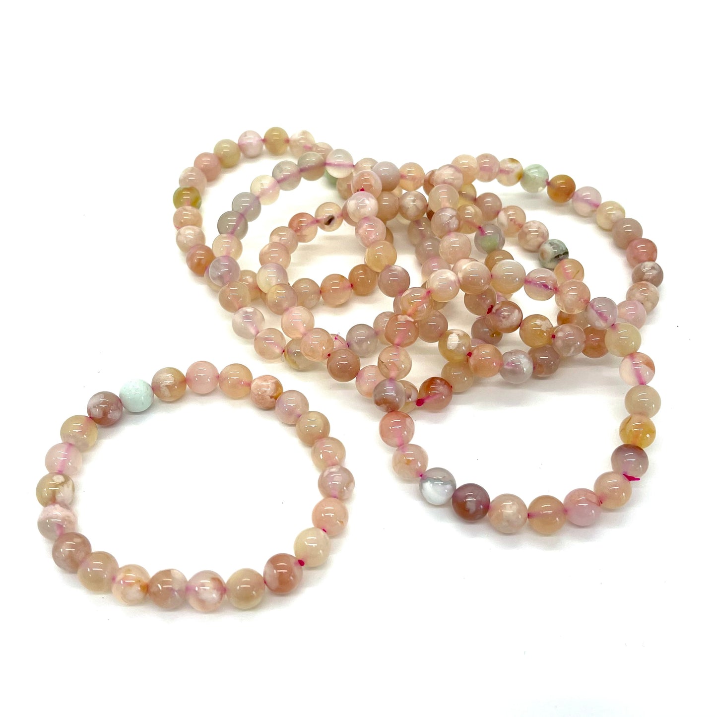 Flower Agate 8mm Bracelet