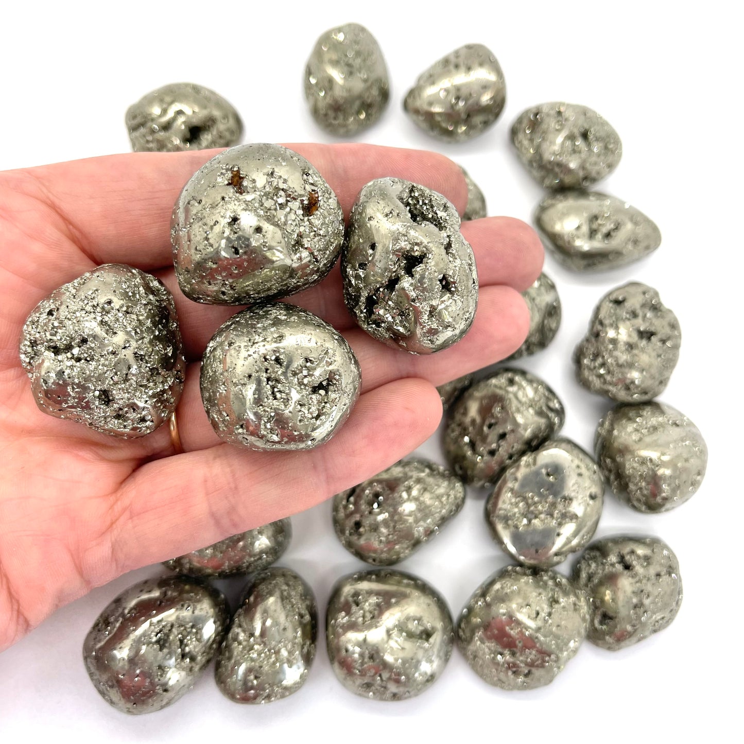 Druzy Pyrite Tumble