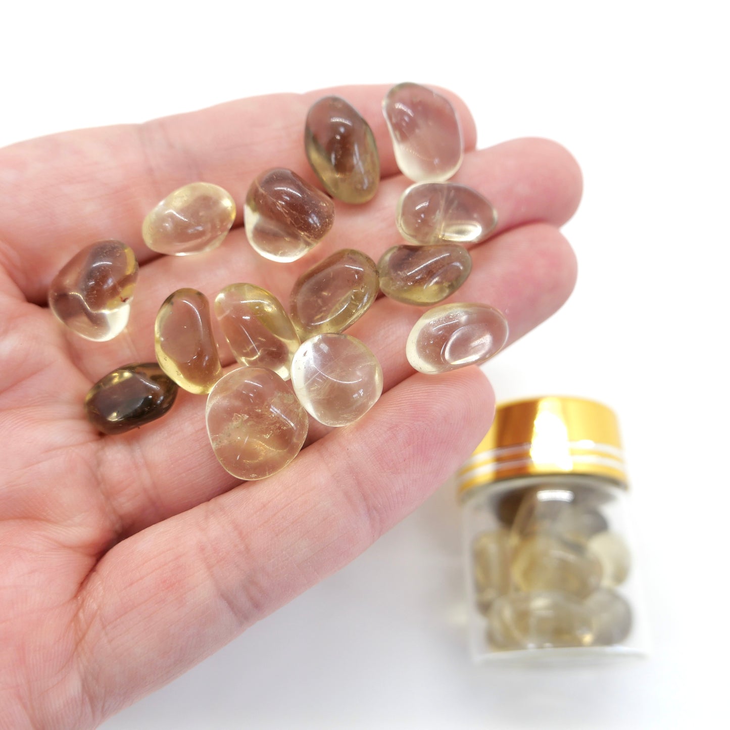 Natural Citrine Mini Tumble Vial