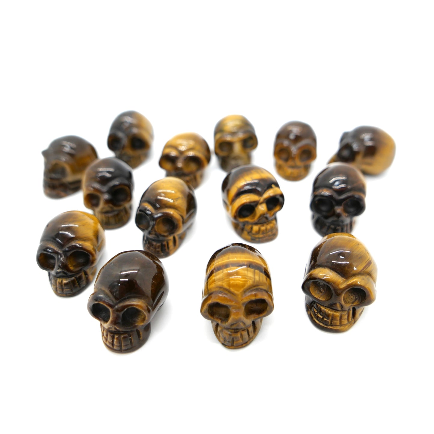 Mini Tiger Eye Skull