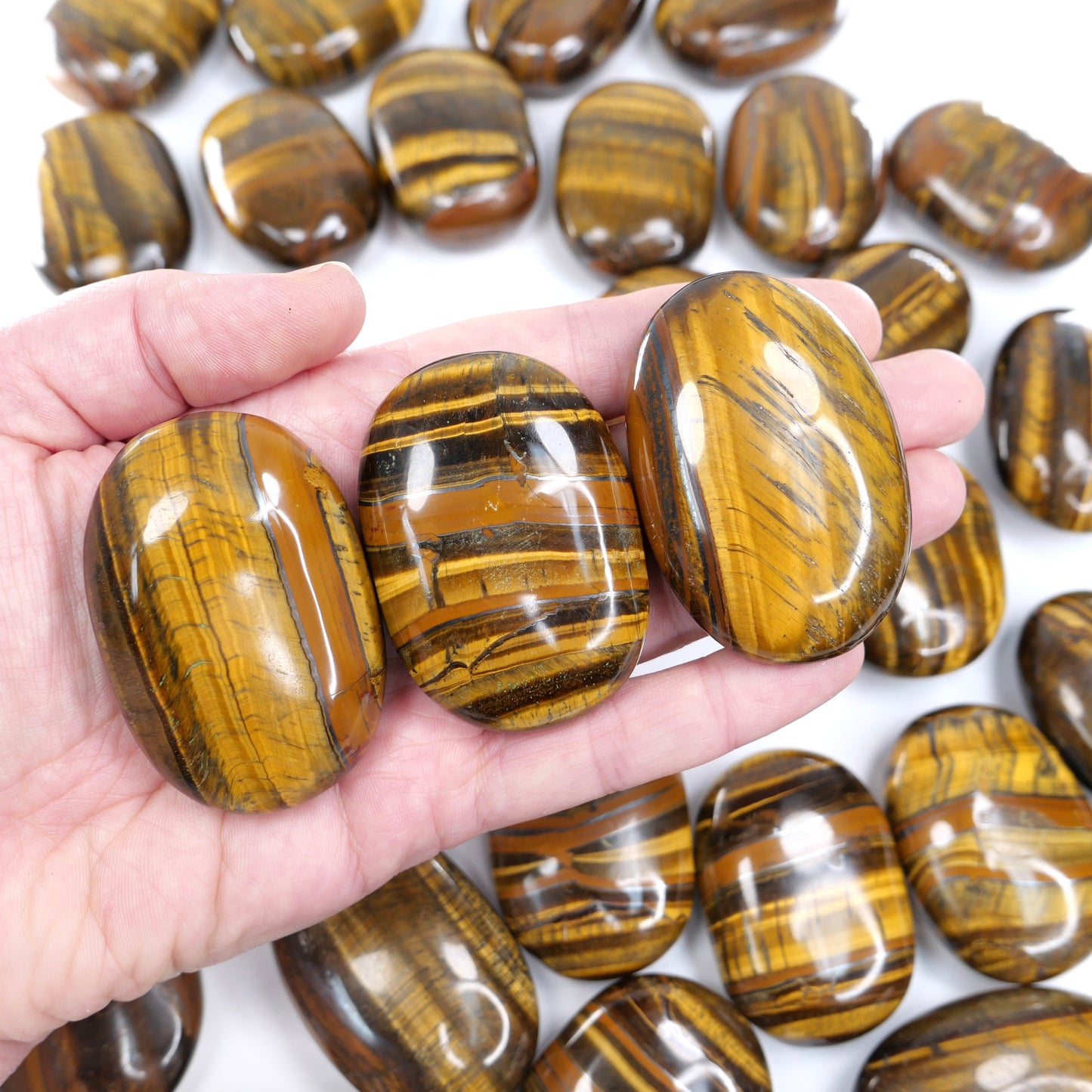 Tiger Eye Palm Stone