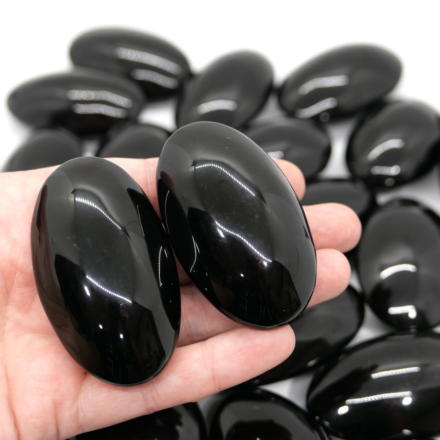 Black Obsidian Palm Stone