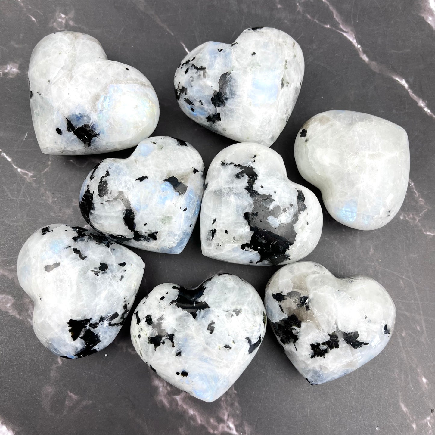 Rainbow Moonstone Puffy Medium Heart