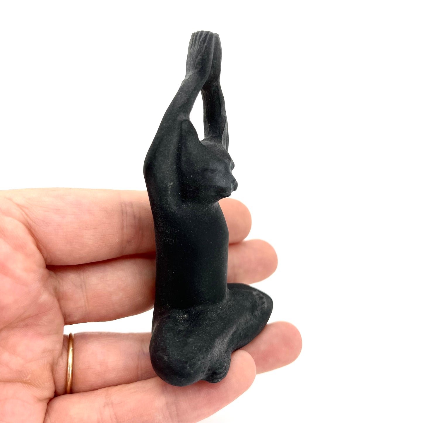 Black Obsidian Yoga Cat
