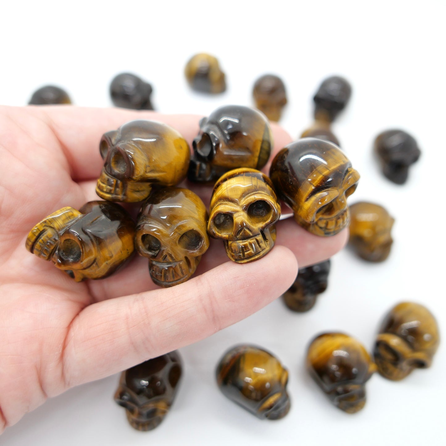 Mini Tiger Eye Skull