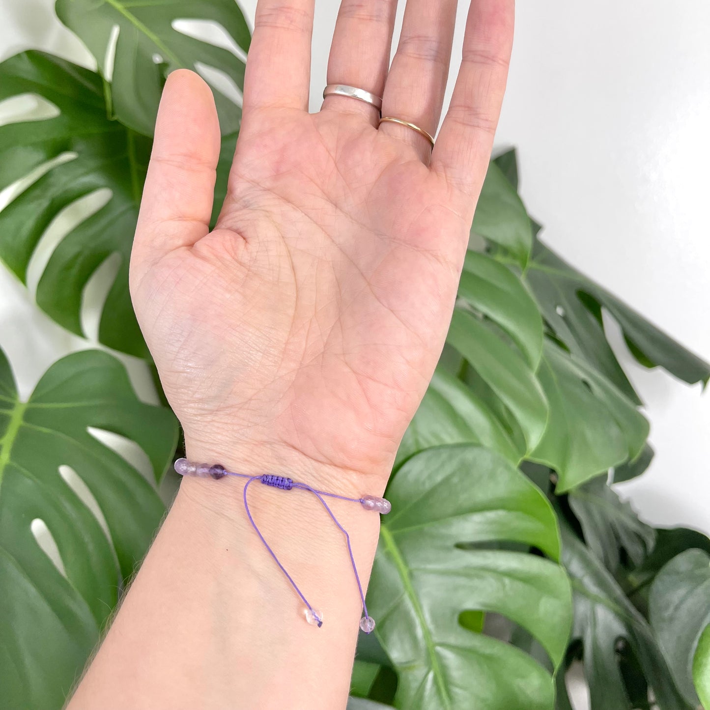 Amethyst Flower Adjustable Bracelet