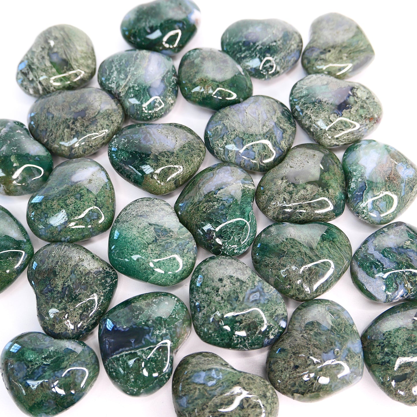 Moss Agate Small Heart